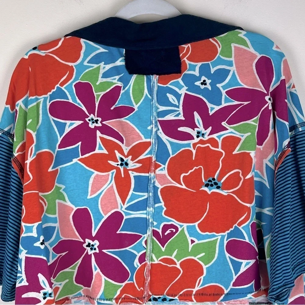 Free People | Floral Boxy Cropped On A Boat Polo Top | M - Picture 9 of 16